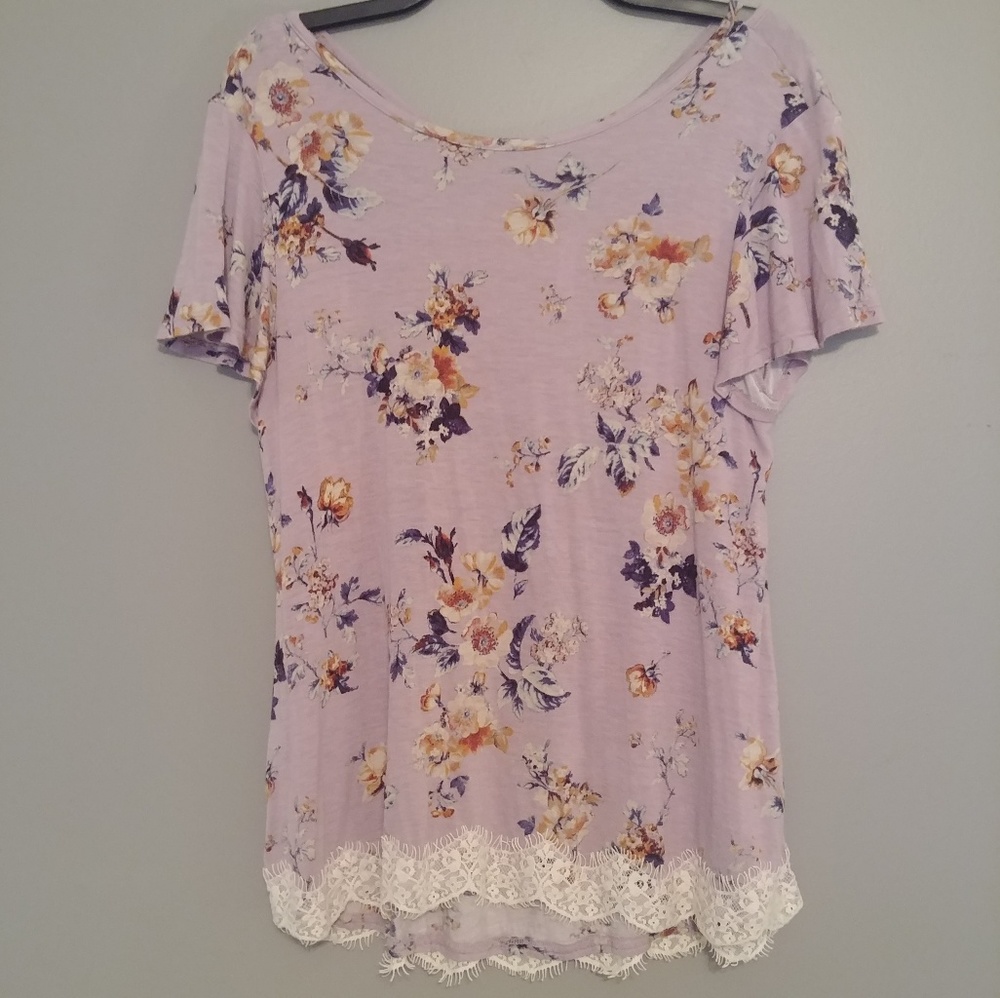 Purple lacey floral top